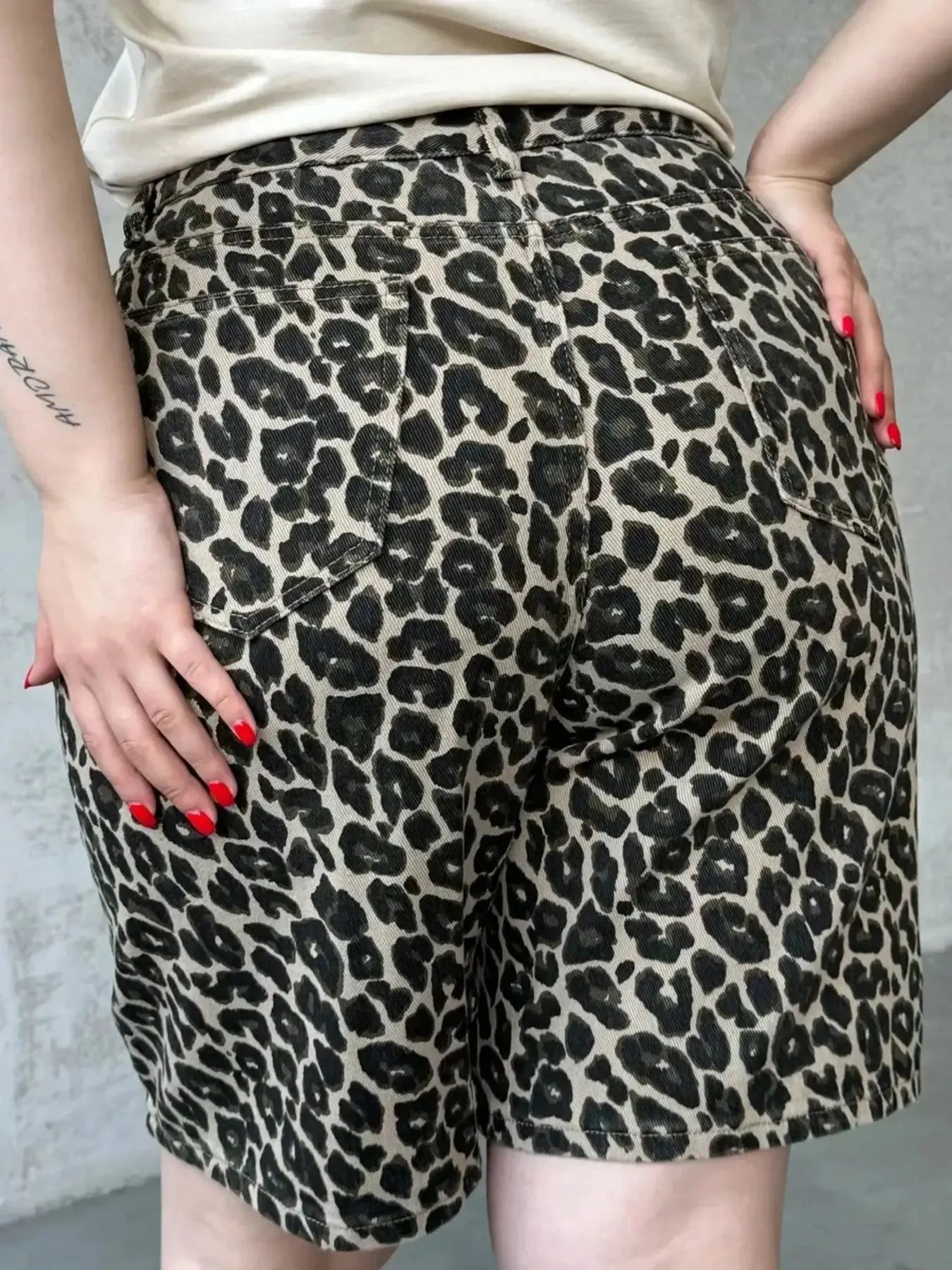 Leopard Print High-Waisted Casual Shorts Easy Apparels