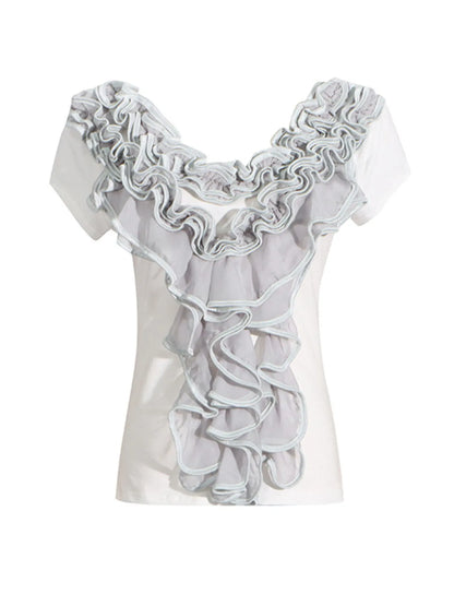 Trendsi Ruffled Round Neck Top