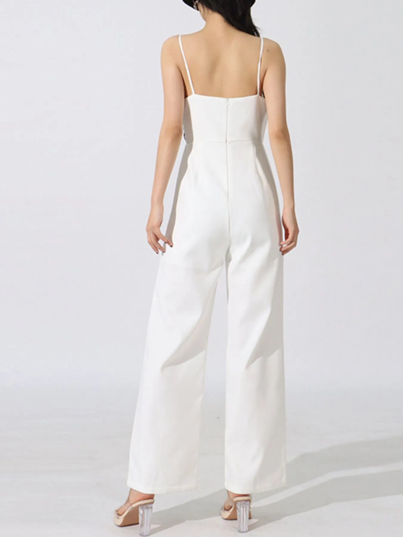 Contrast Sleeveless Wide-Leg Jumpsuit Easy Apparels