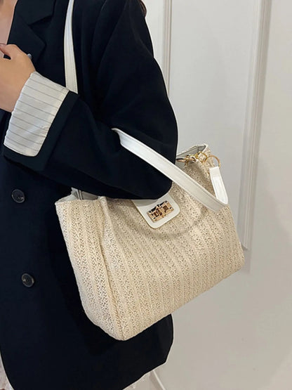 Woven Straw Shoulder Bag Easy Apparels