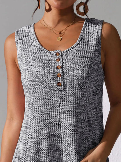 Full Size Button Front Romper with Pockets Plus Size Easy Apparels