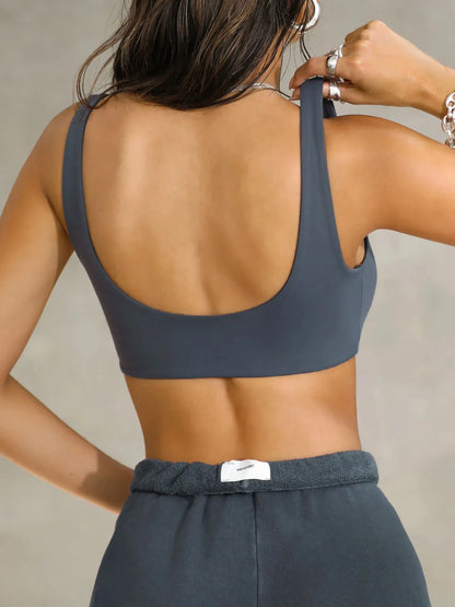 Seamless Scoop Neck Active Bra Easy Apparels