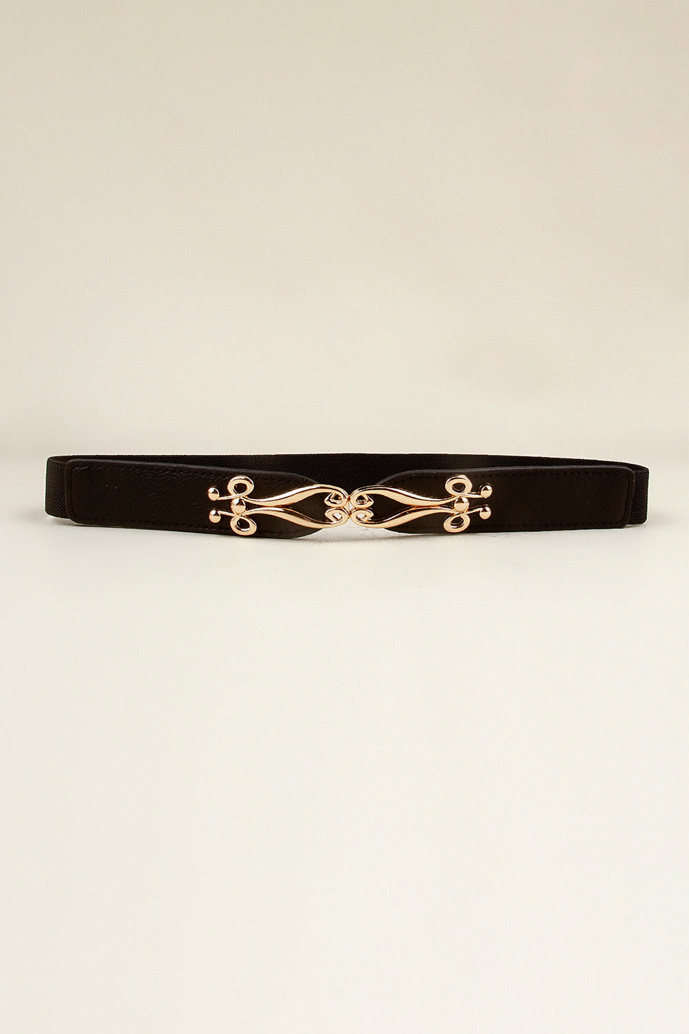 Alloy Buckle Elastic Belt Black One Size Easy Apparels