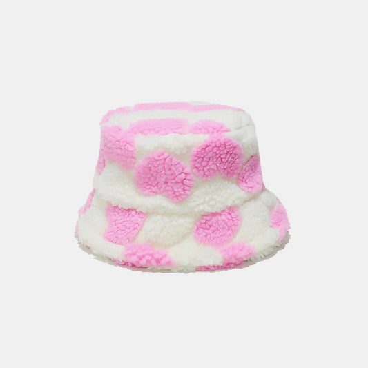 Contrast Heart Bucket Hat Pink One Size Easy Apparels
