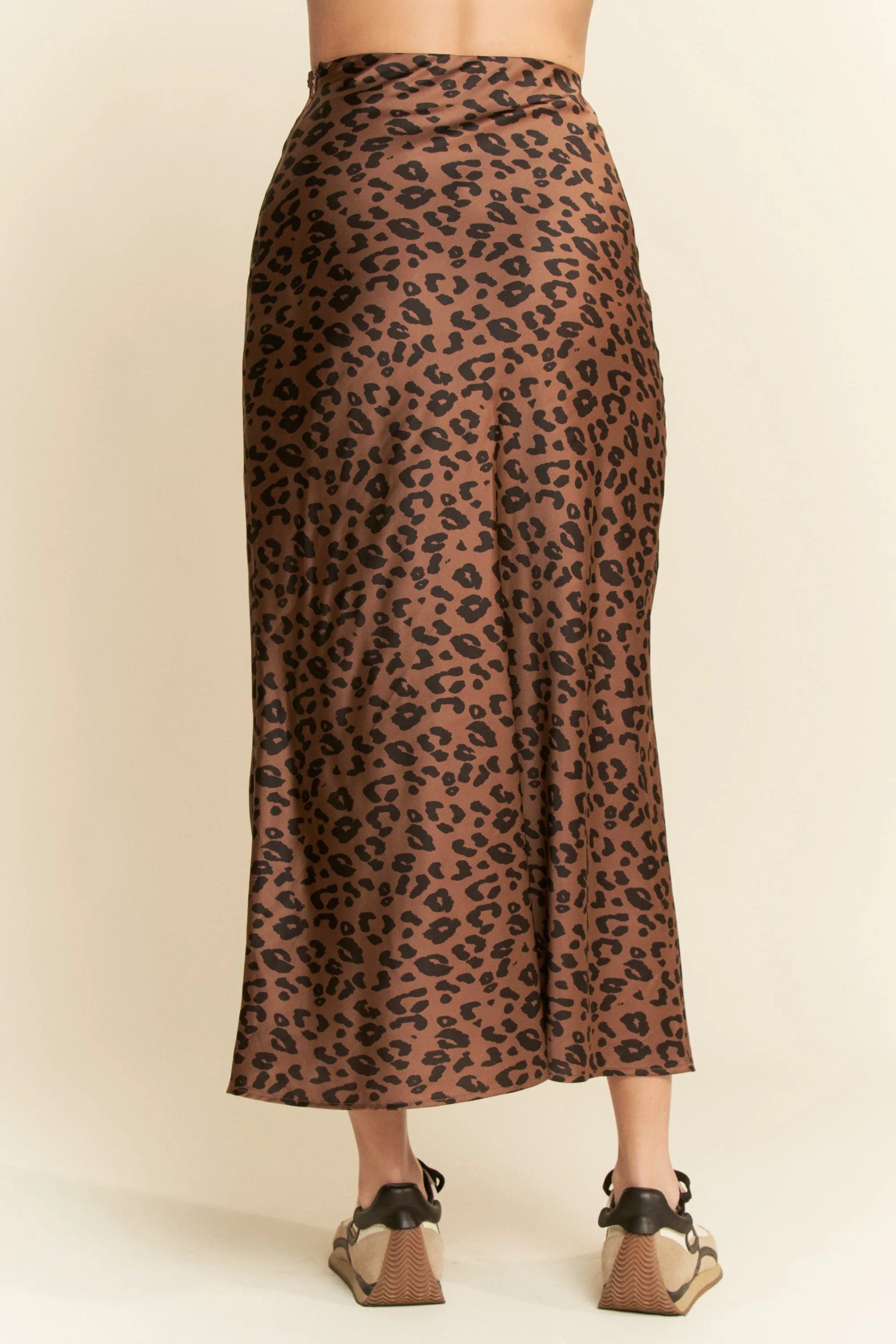 Davi & Dani Leopard Animal Print Long Length Skirt Easy Apparels
