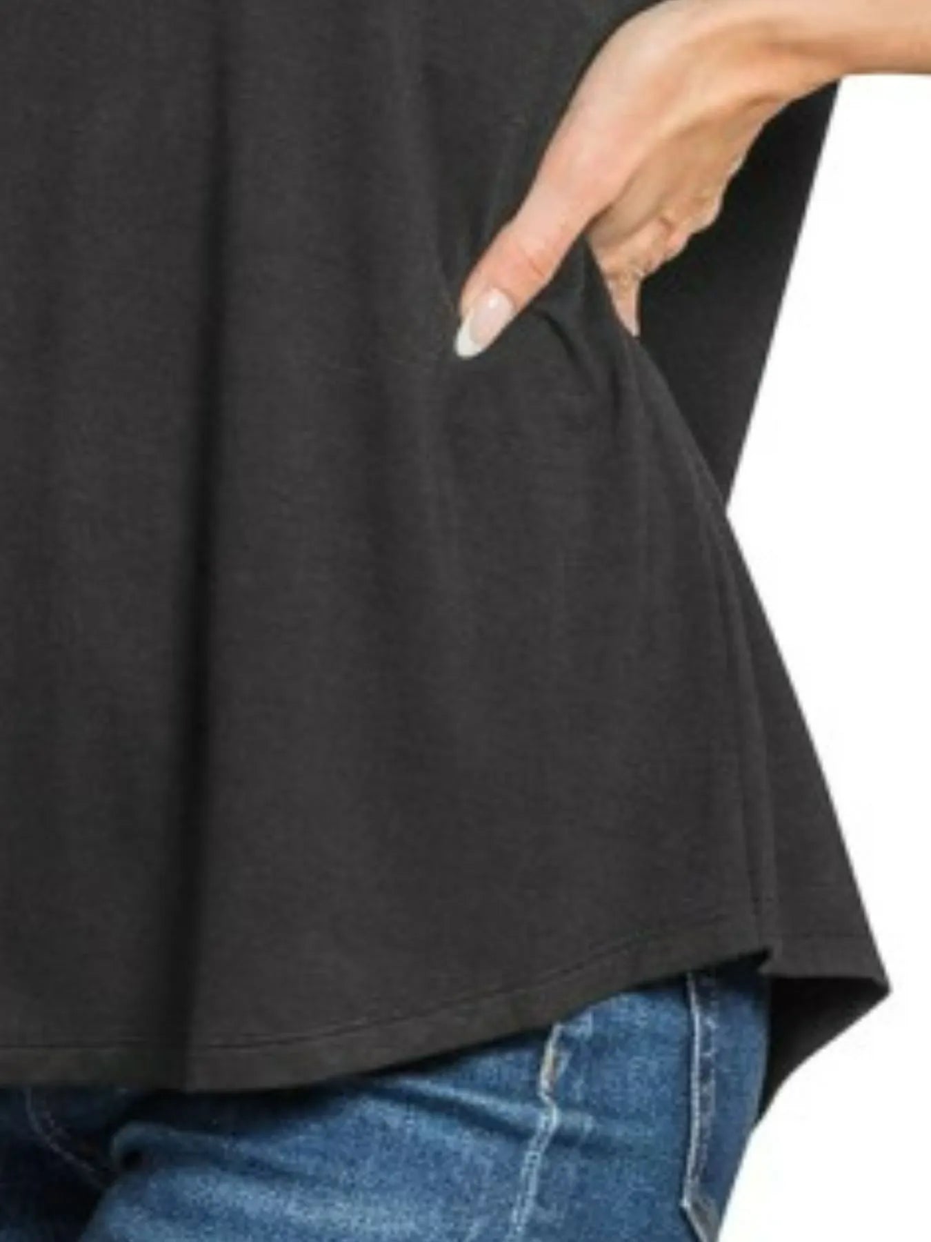 Trendsi Zenana Flowy Round Hem Rayon Short Sleeve T-Shirt