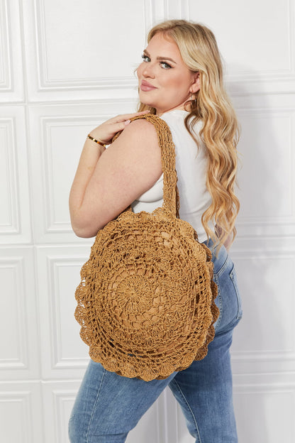 Justin Taylor Brunch Time Straw Rattan Handbag Caramel One Size Easy Apparels