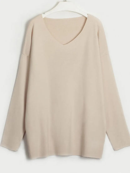 V-Neck Long Sleeve Top and Drawstring Pants Sweater Set Easy Apparels