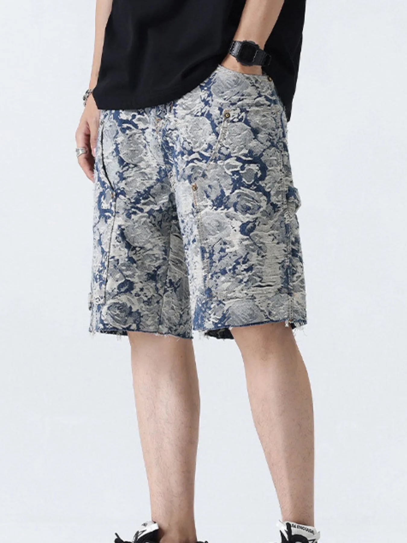 Men's Loose Fit Denim Shorts with Pockets Easy Apparels