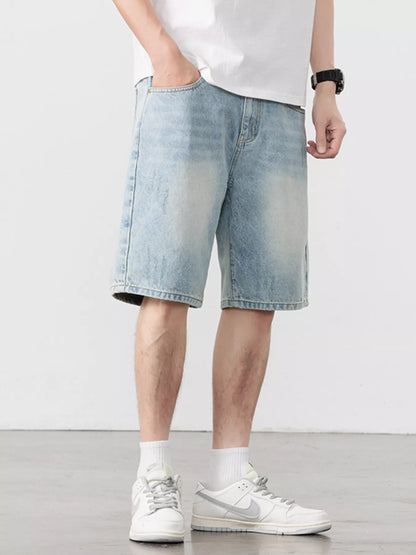 Men's Washed Relaxed Fit Denim Shorts Easy Apparels