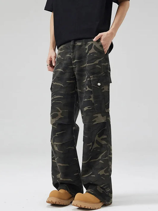 Men's Full Size Camouflage Cargo Pants with Multi-Pocket Plus Size Easy Apparels
