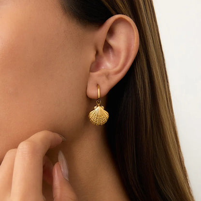 Vintage Gold Seashell & Starfish Drop Earrings Easy Apparels