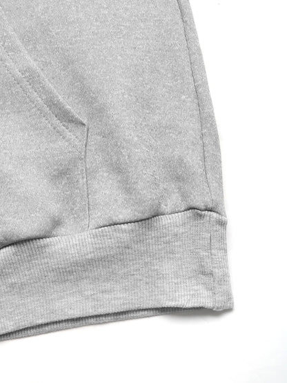 Trendsi Drawstring Zip Detail Cold Shoulder Hoodie