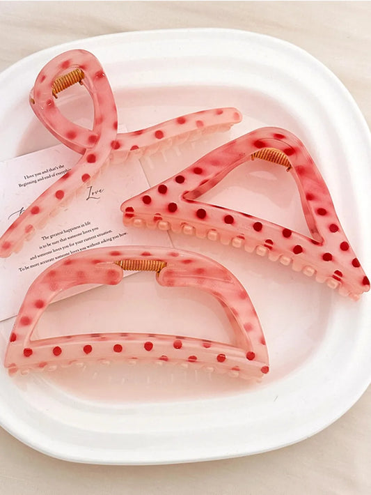 PC Polka Dot Hair Claw Clip Easy Apparels