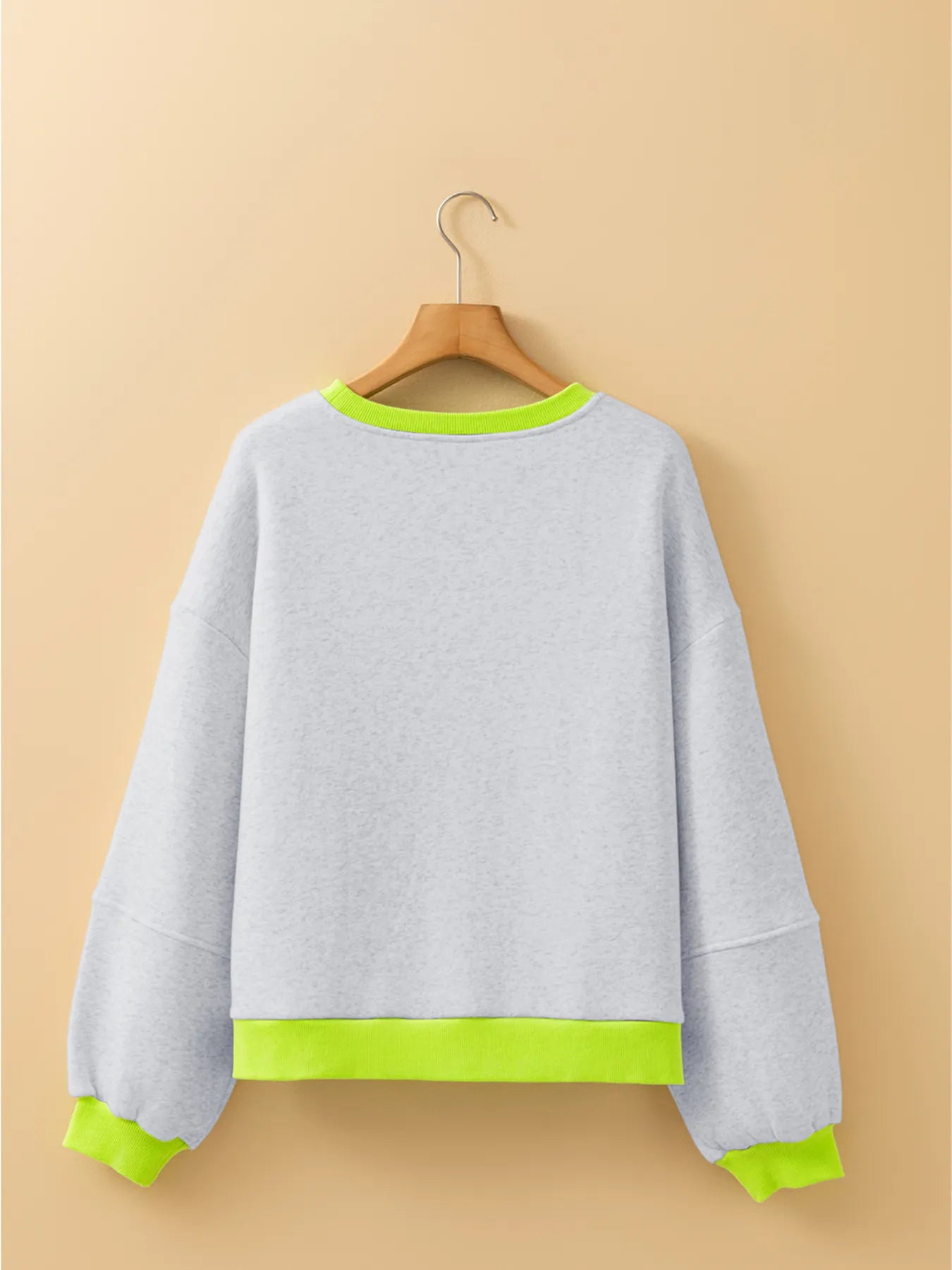 Trendsi Contrast Trim Oversized Sweatshirt