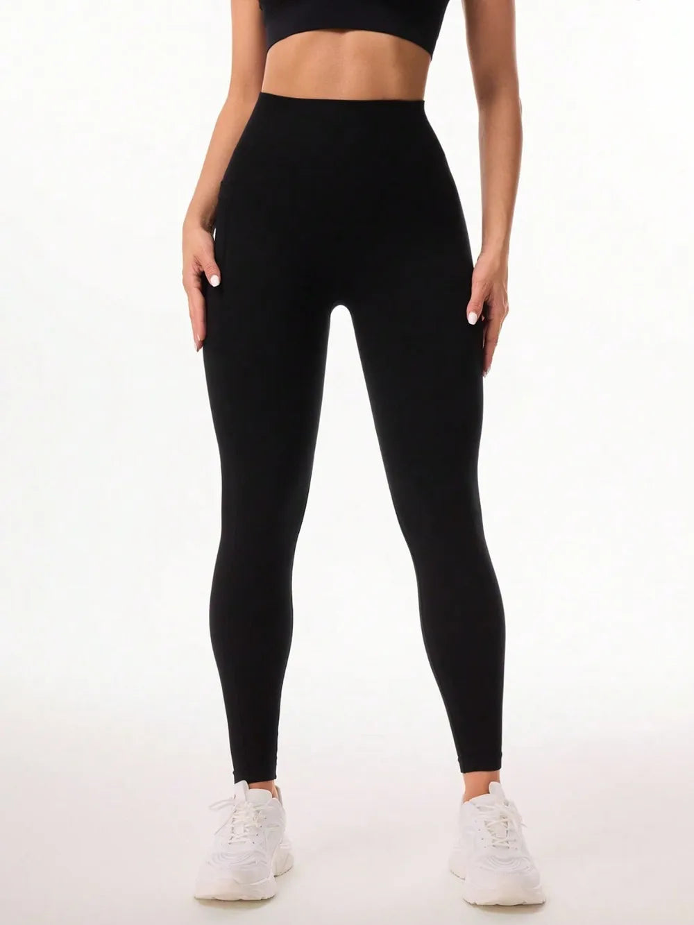 Pocketed High Waist Active Leggings Black Easy Apparels