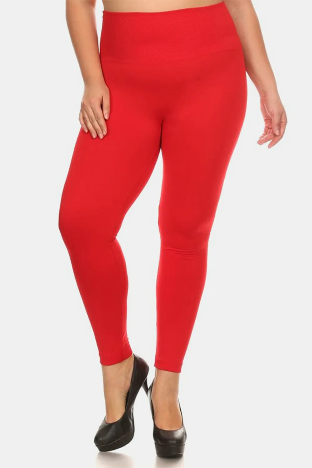 Yelete Full Size Seamless High Waist Fleece Leggings Easy Apparels