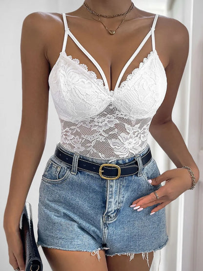Trendsi Perfee Spaghetti Strap Lace Bodysuit