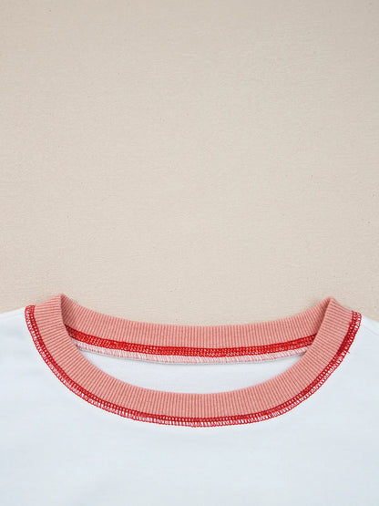 Trendsi Stripe Color Block Contrast Stitching Oversize Sweatshirt