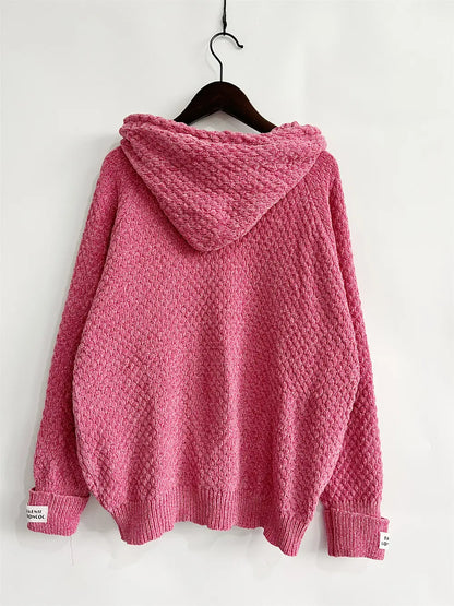 Drawstring Long Sleeve Hooded Sweater Easy Apparels
