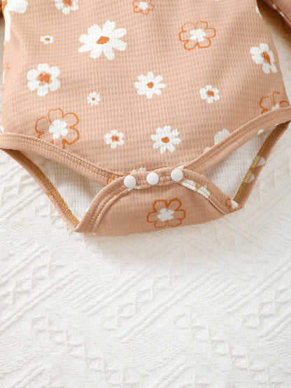 Children's Ruffled Floral Bodysuit and Bloomer, Headband Set Easy Apparels