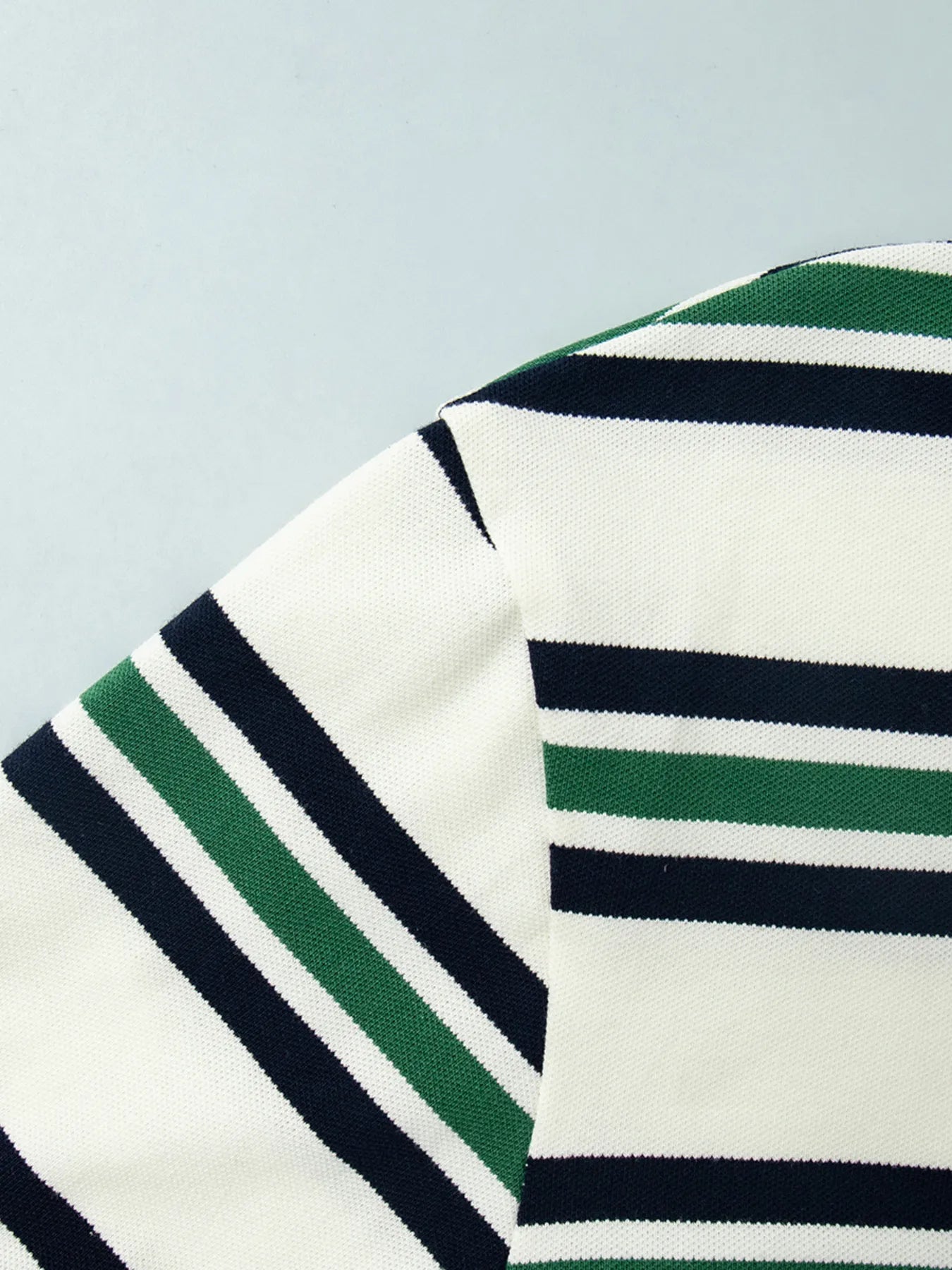 Trendsi Striped Polo T-Shirt with Contrast Collar