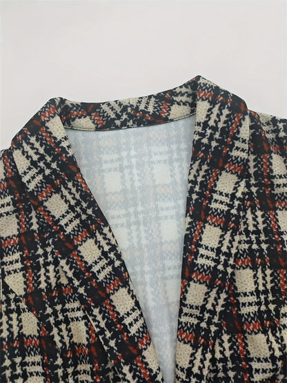 Plaid Button Up Collared Neck Vest Easy Apparels