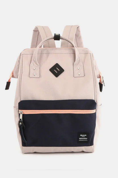 Himawari Contrast Waterproof Backpack Bag with Reinforced Edges Pink One Size Easy Apparels
