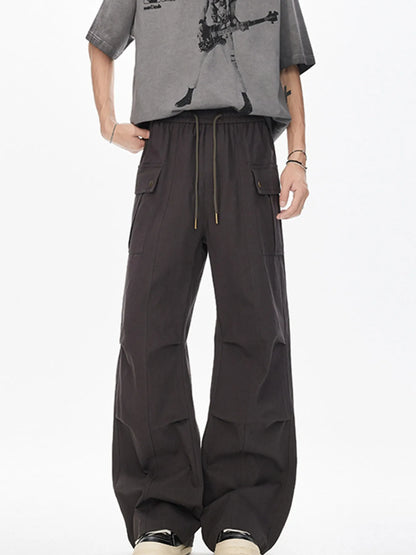 Men's Drawstring Cargo Pants Dark Gray Easy Apparels