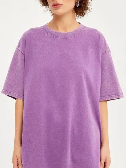 Trendsi Round Neck Short Sleeve T-Shirt Purple