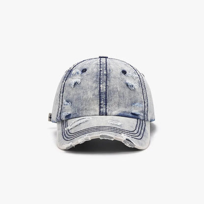 Distressed Cotton Baseball Cap Light One Size Easy Apparels