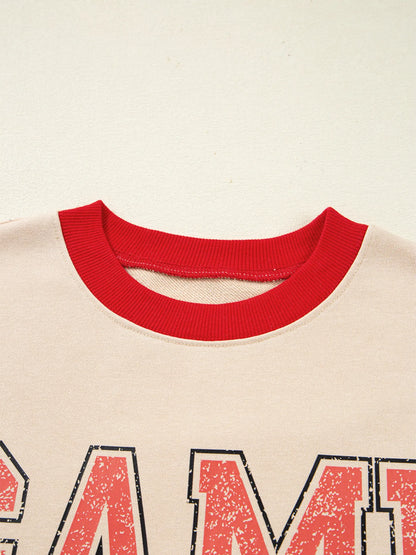 Trendsi GAME DAY Letter Graphic Round Neck Sweatshirt