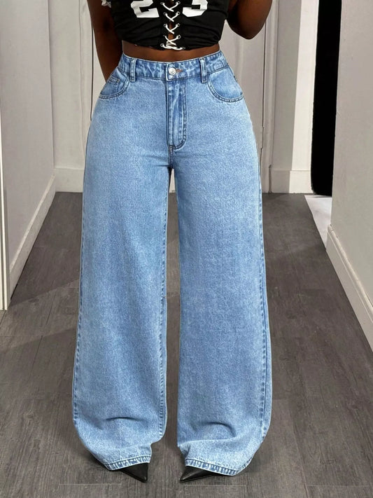 GOOD LUCK Wide Leg Jeans 蓝色 Easy Apparels