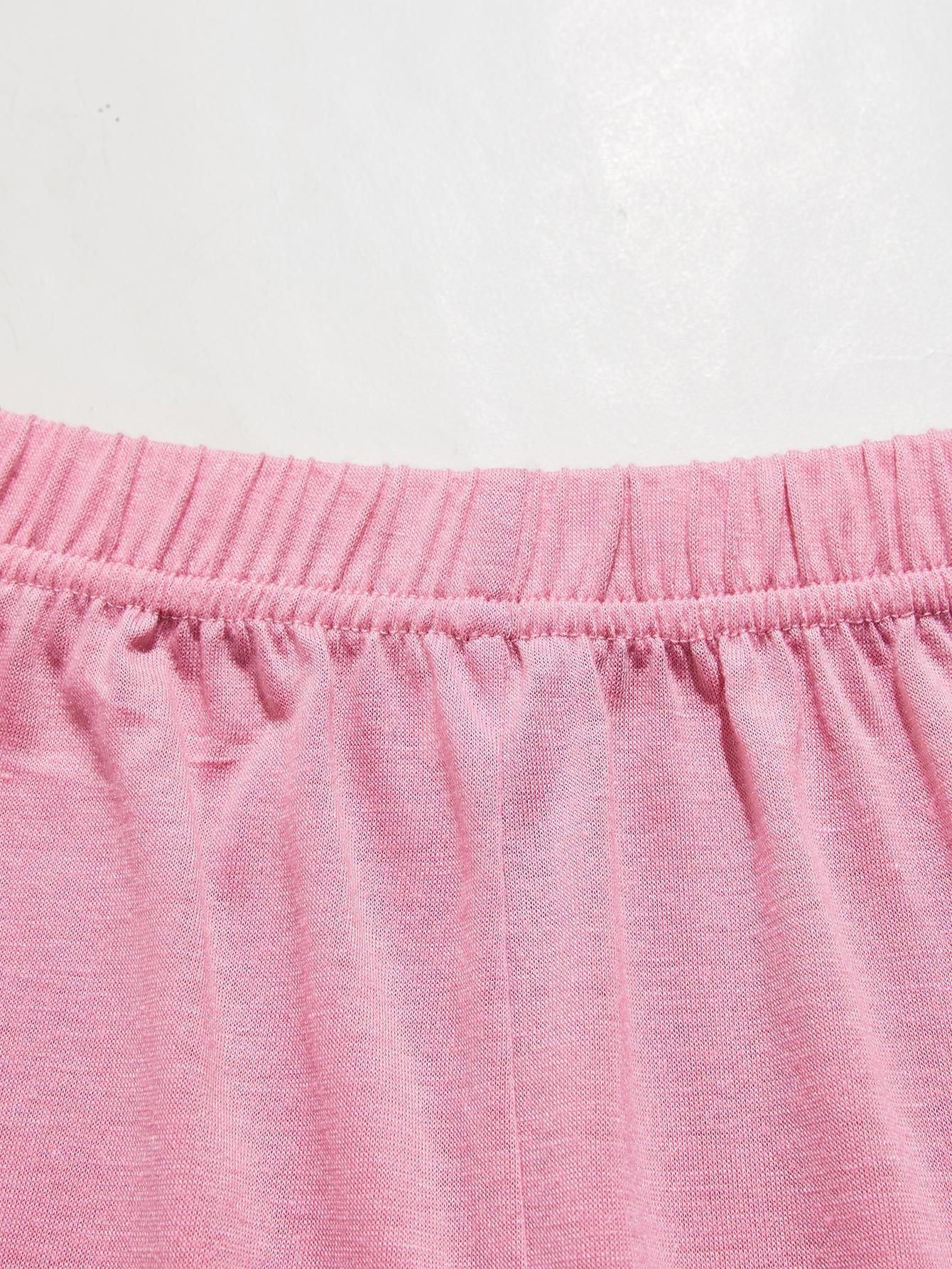 V-Neck Lace Trim Slit Cami and Pants Pajama Set Easy Apparels