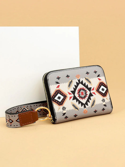 Geometric PU Leather Wallet Style A One Size Easy Apparels