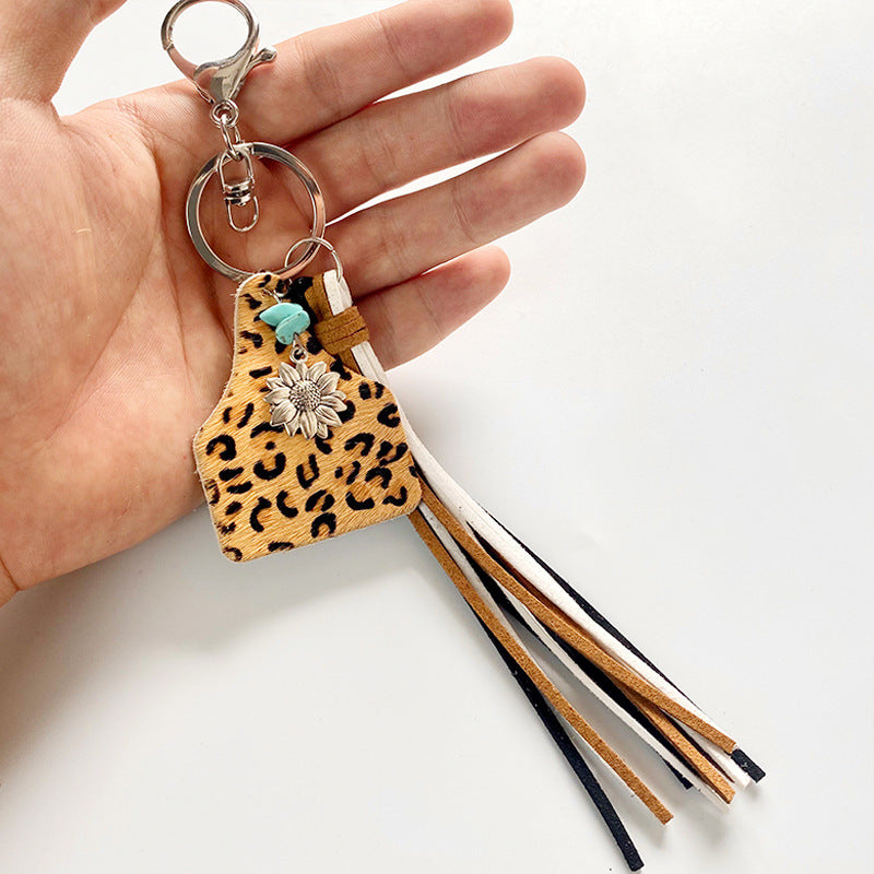 Turquoise Fringe Detail Key Chain Style F One Size Easy Apparels