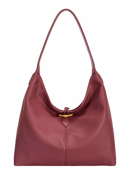 David Jones Classic Leather Shoulder Bag WINDSOR WINE One Size Easy Apparels