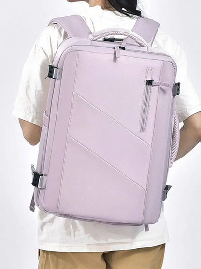 Oxford Cloth Adjustable Straps Backpack Bag Lilac One Size Easy Apparels