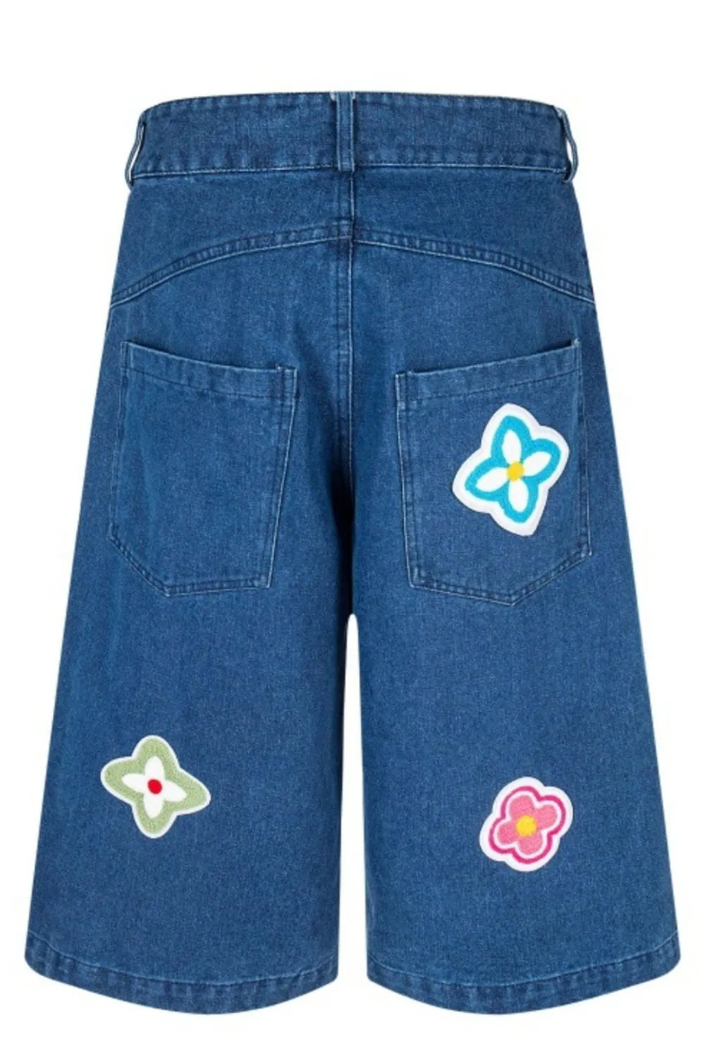 Men's Flower Patch Denim Shorts Easy Apparels