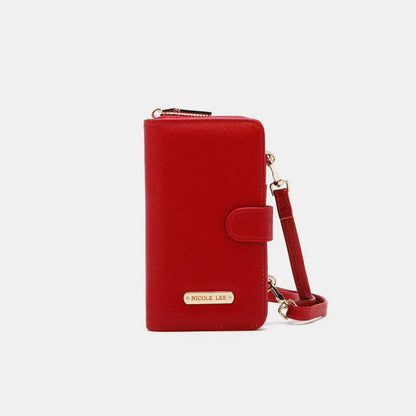 Nicole Lee USA 2 Piece Phone Case Crossbody Wallet Red One Size Easy Apparels