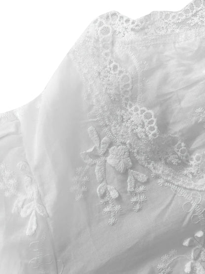 Trendsi Lace Detail Button Up Shirt