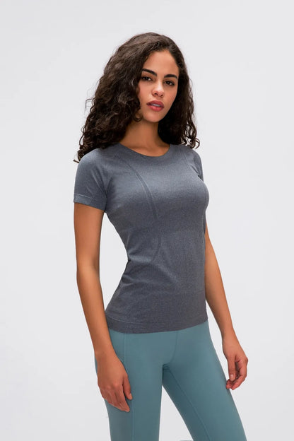Millennia Round Neck Short Sleeve Active T-Shirt Dark Gray Easy Apparels