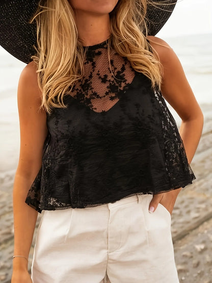 Trendsi Lace Tie Back Tank