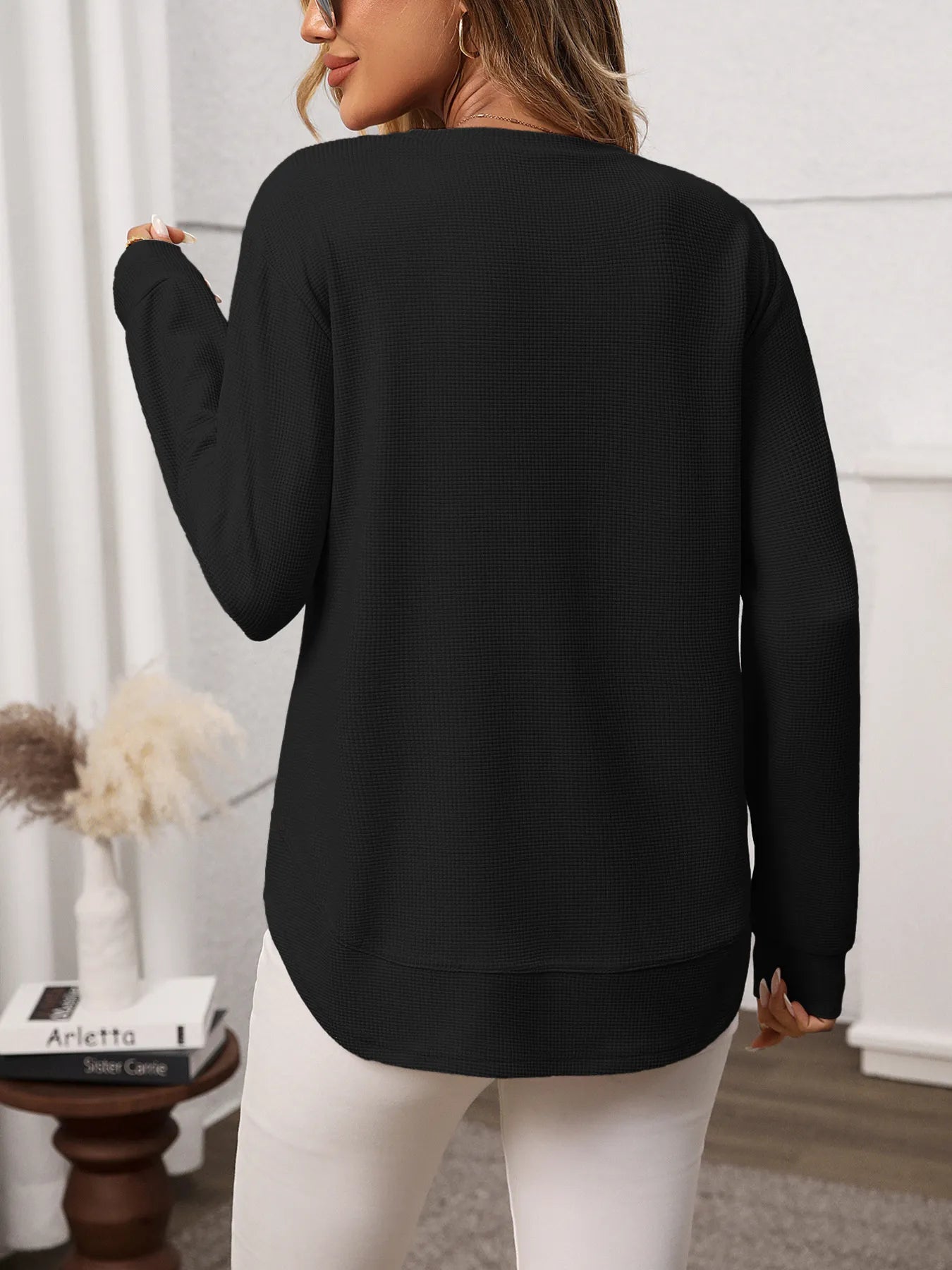 Trendsi Long Sleeve Round Neck T-Shirt