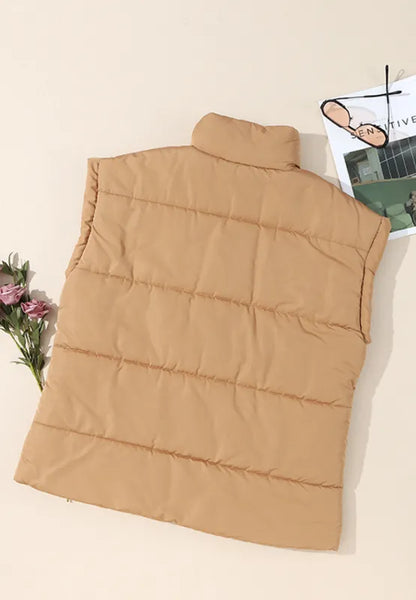 Zip Up Vest Coat with Pockets Easy Apparels