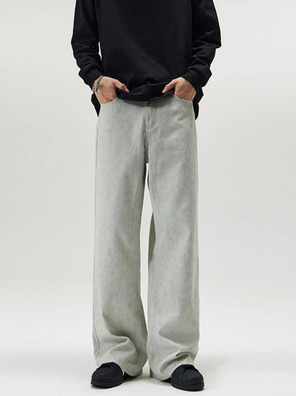 Men's Full Size Washed Wide Leg Pants Plus Size Easy Apparels