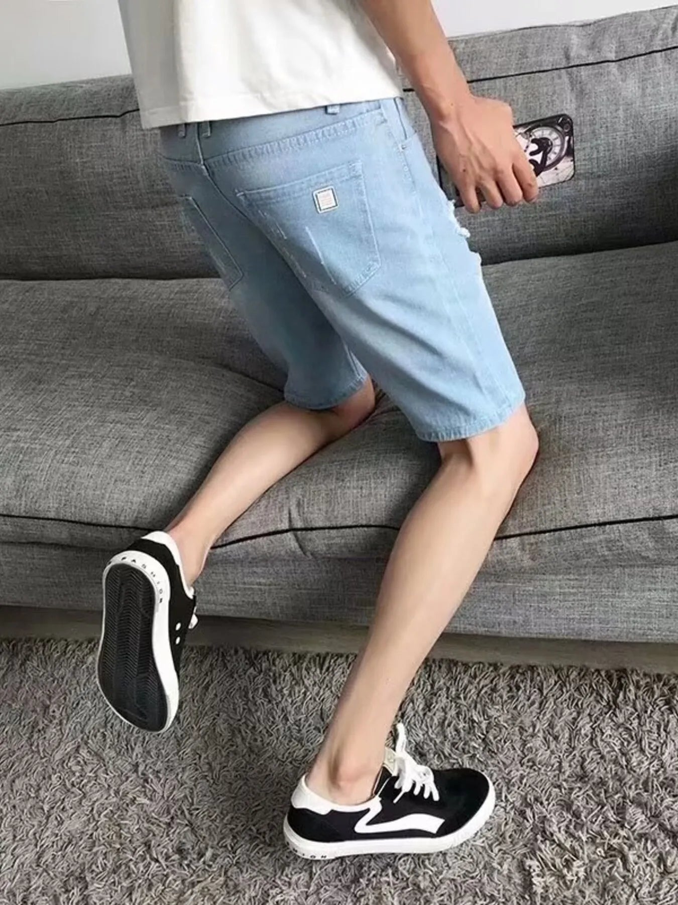 Men's Distressed Wash Denim Shorts Easy Apparels