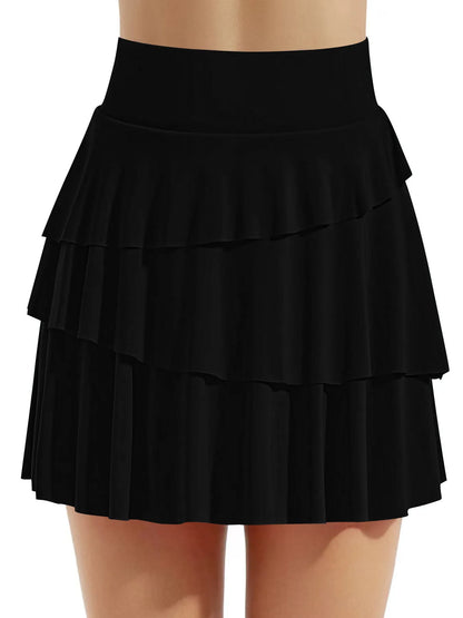 Tiered Ruffle Active Skort Easy Apparels