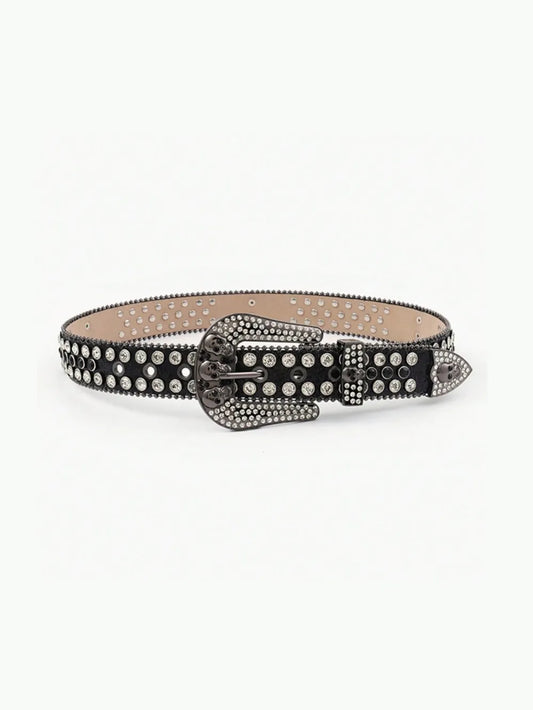 PU Leather Skull Belt Black Easy Apparels