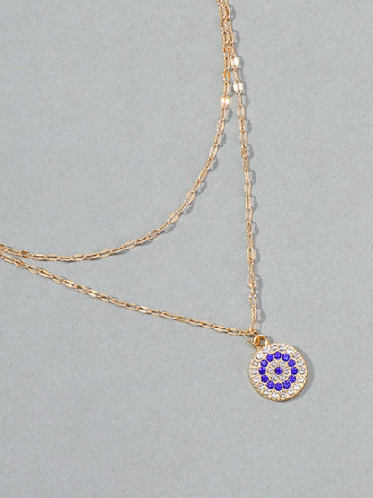 18K Gold-Plated Inlaid Zircon Layered Necklace Easy Apparels